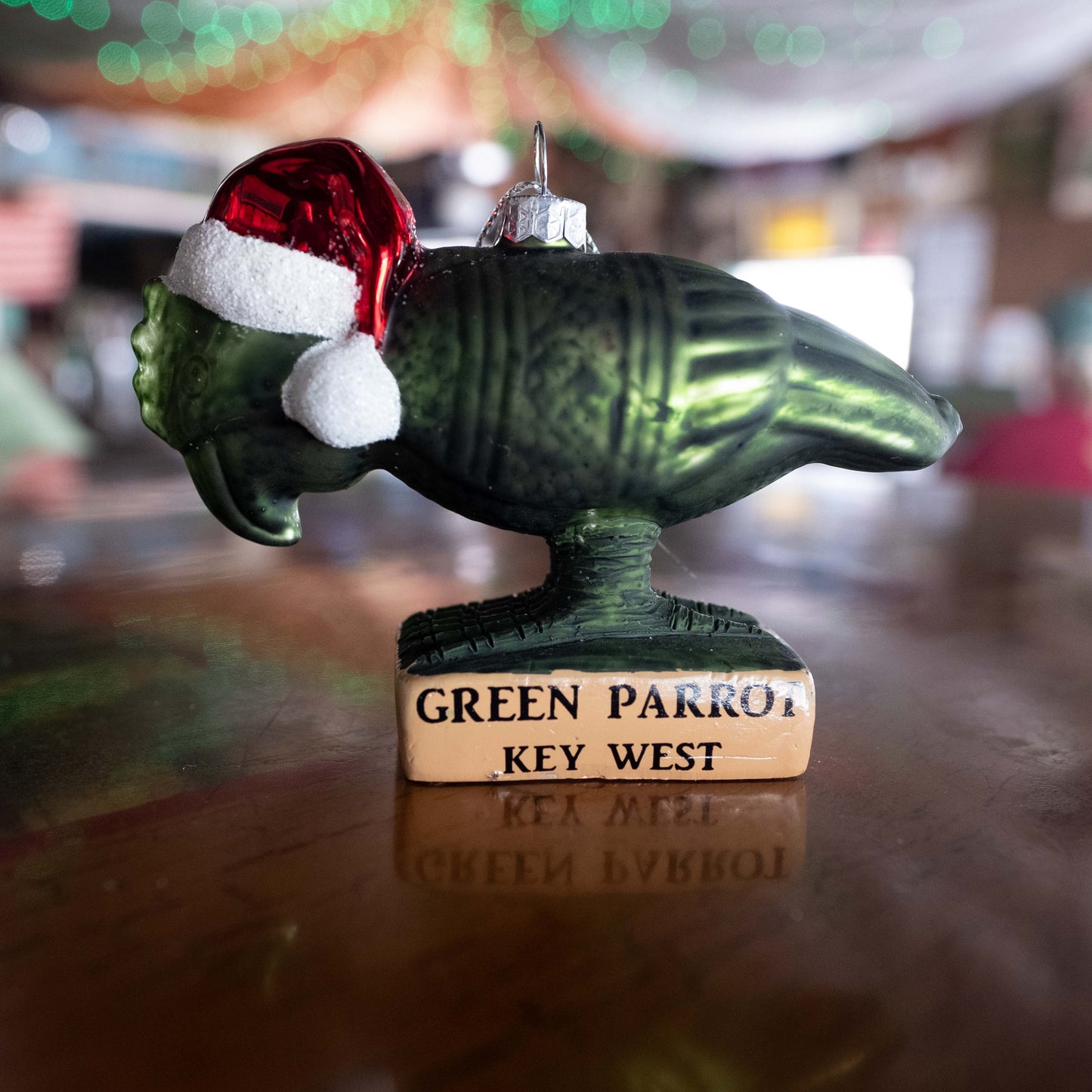 Glass Mayan Parrot Ornament