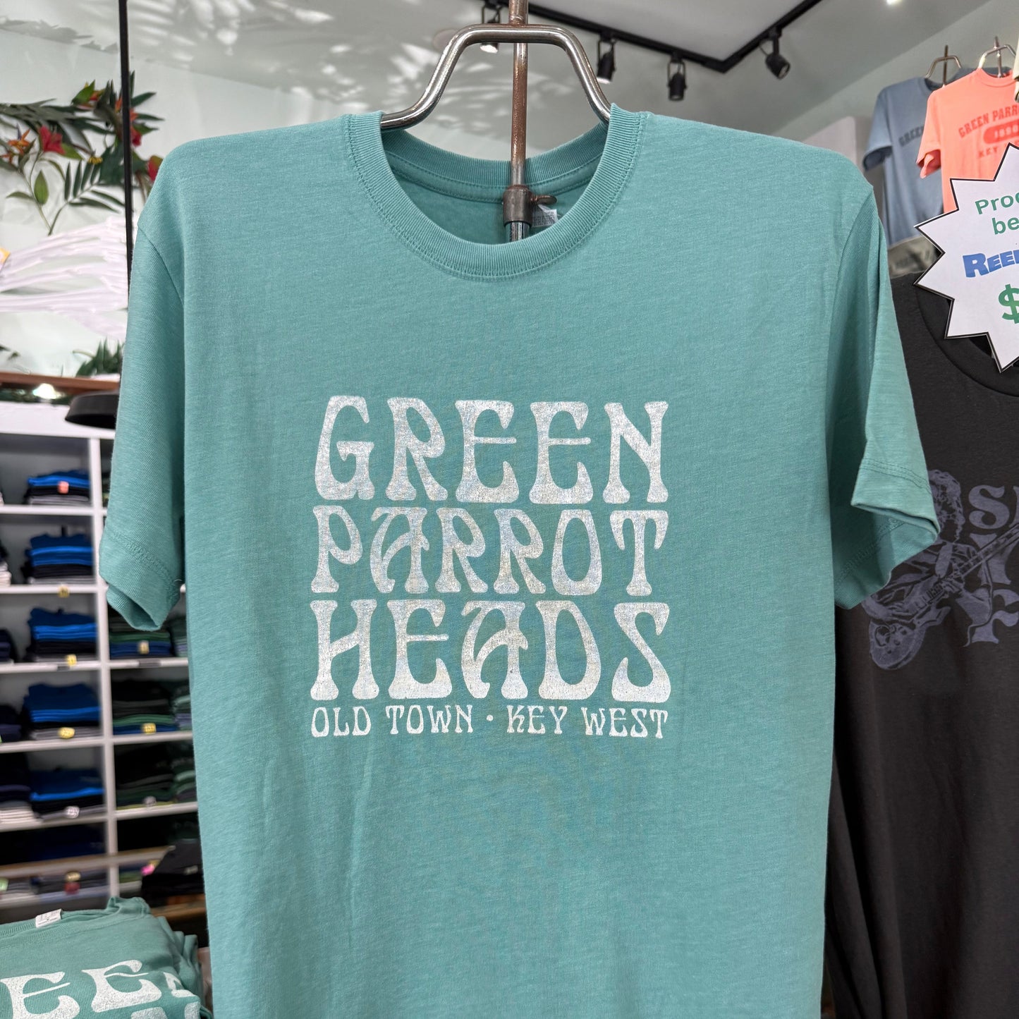 Green Parrot Head T Shirt