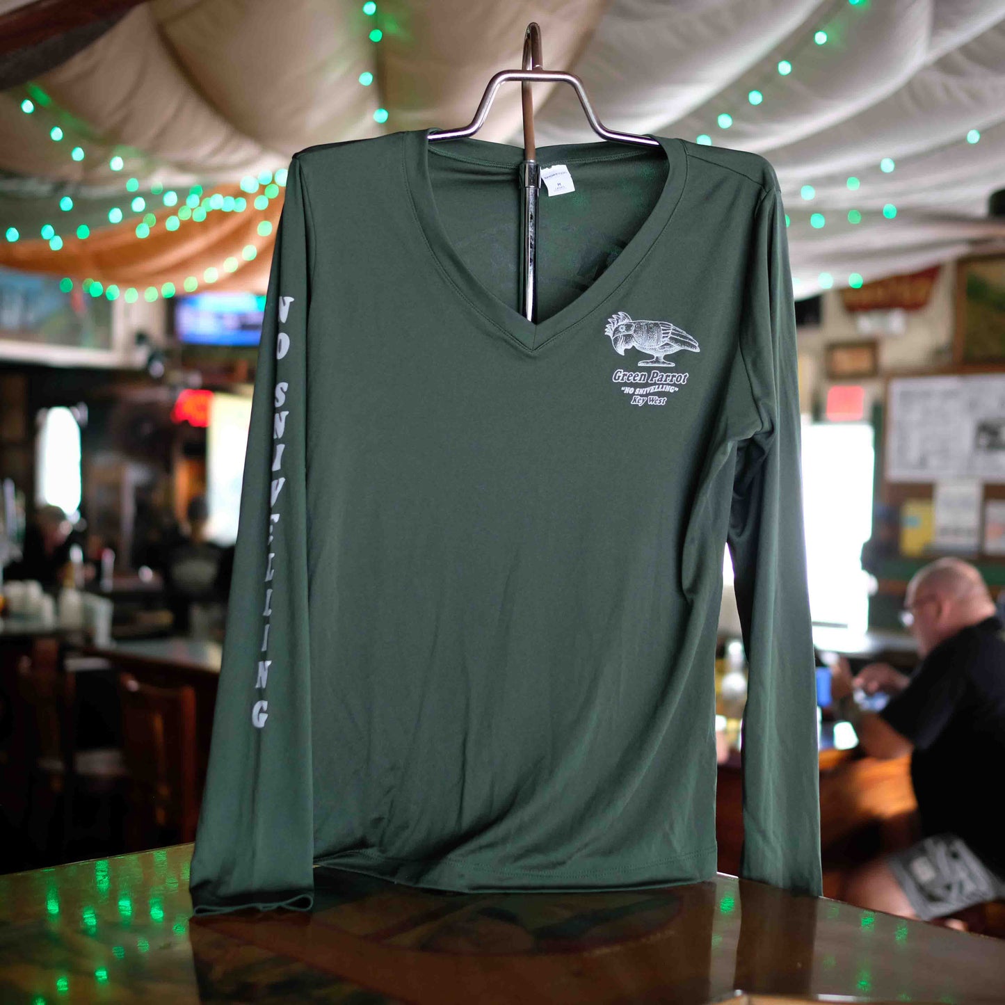 Ladies Dryfit V-Neck Long Sleeve