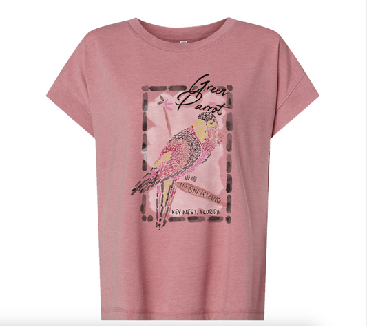 Ladies Mosaic Parrot Flowy Tee