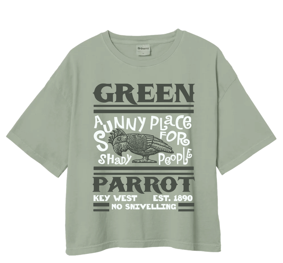 Ladies Block Print Crop Tee