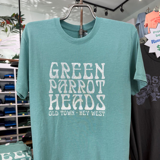 Green Parrot Head T Shirt