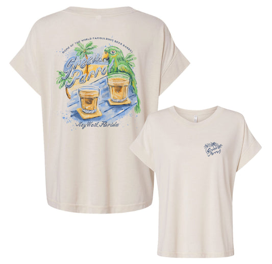Ladies Root Beer Barrel Flowy Tee
